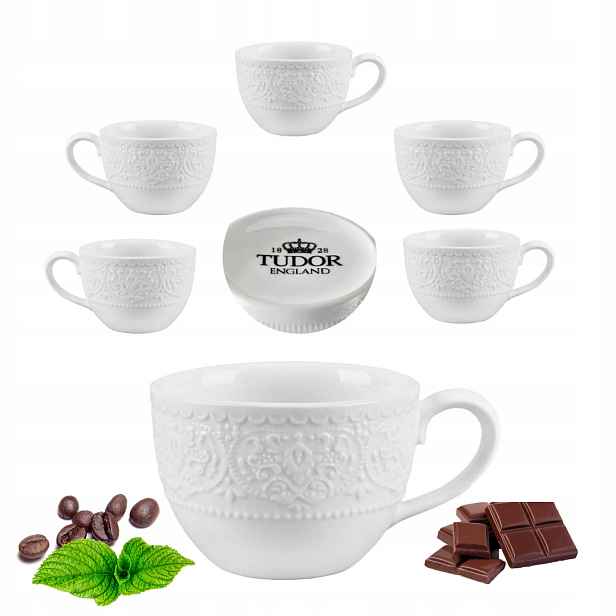 Komplet 6 Šálků Na Kávu 210 ml, porcelánové, Na Kávu Tudor England