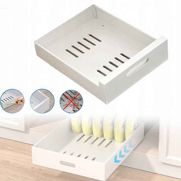 Organizér Do Kuchyňské Skříňky Výsuvná Šuplík Bílá 43X25 CM Bez Vrtání