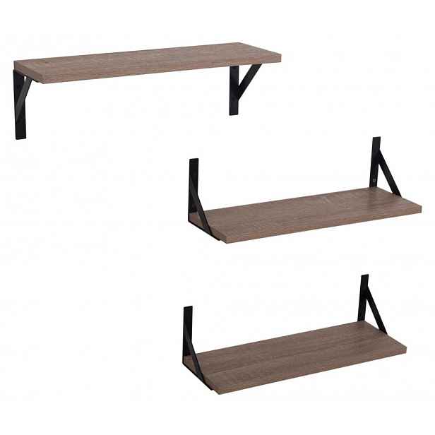 Sada 3 kusů polic Lamezia, dub sonoma