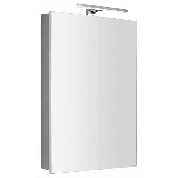 Sapho Greta - Zrcadlová skříňka s LED osvětlením 50x70x14 cm, 1 dvířka, panty vpravo, matná bílá GR050-0031