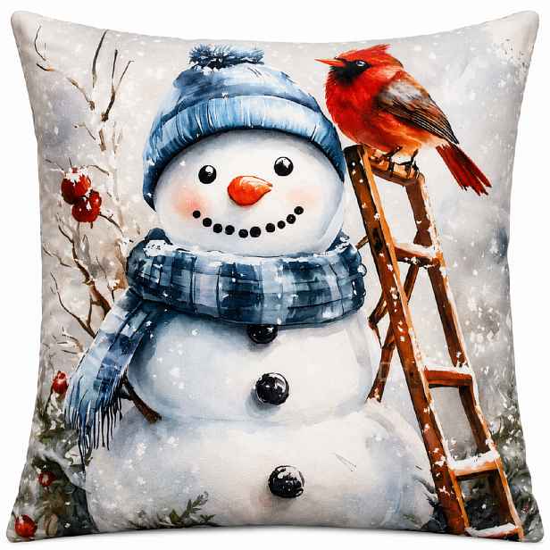 Vánoční povlak na polštář XMAS SNOWMAN I. 40x40 cm