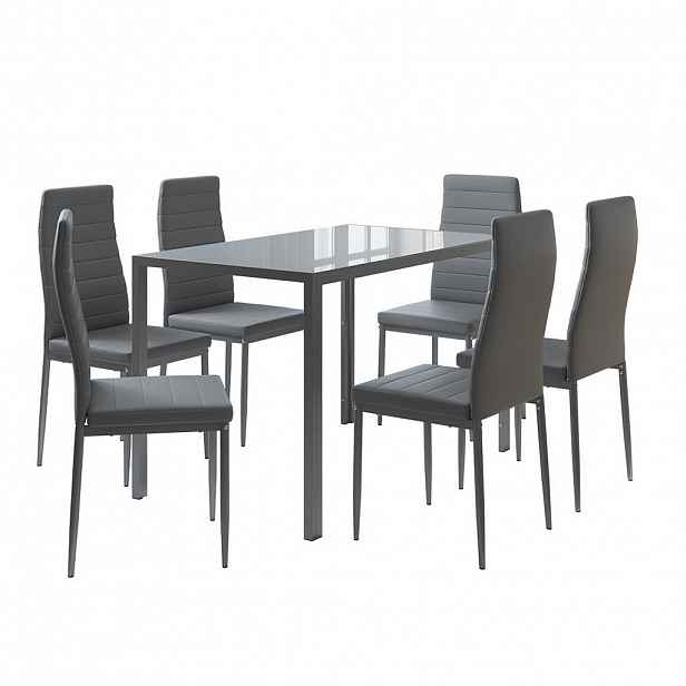 Vicco JÍDELNÍ STŮL SESTAVA Grand Šedá 120 x 75 cm Sada 6 kusů