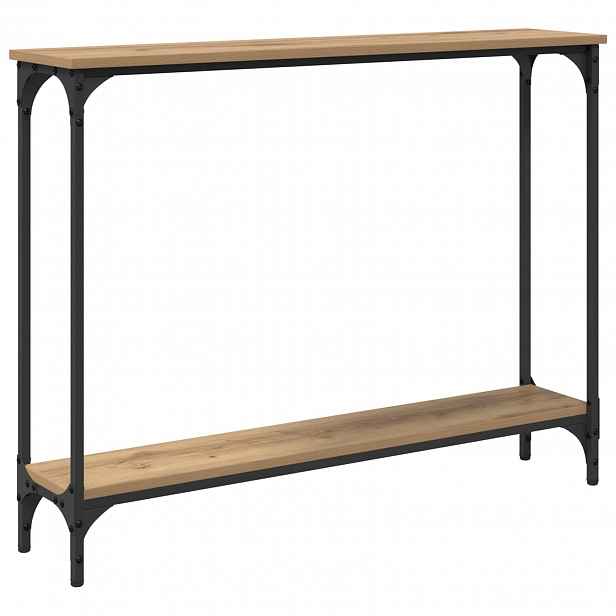 vidaXL Konzolový stolek Artisanový dub 100 x 22,5 x 75 cm