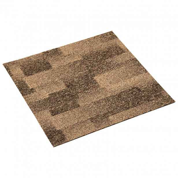 vidaXL Podlahový koberec 20 ks Hnědá 50 x 50 cm PP Nízký vlas