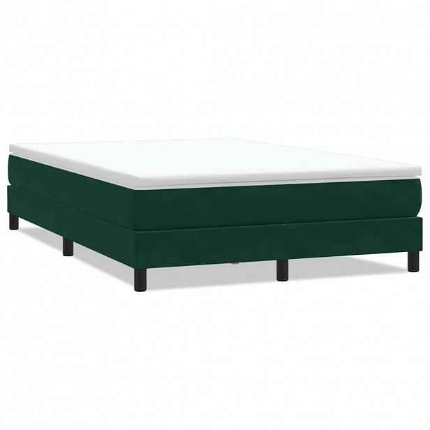 vidaXL Postel Box Spring bez matrace tmavě zelená 140x220 cm samet
