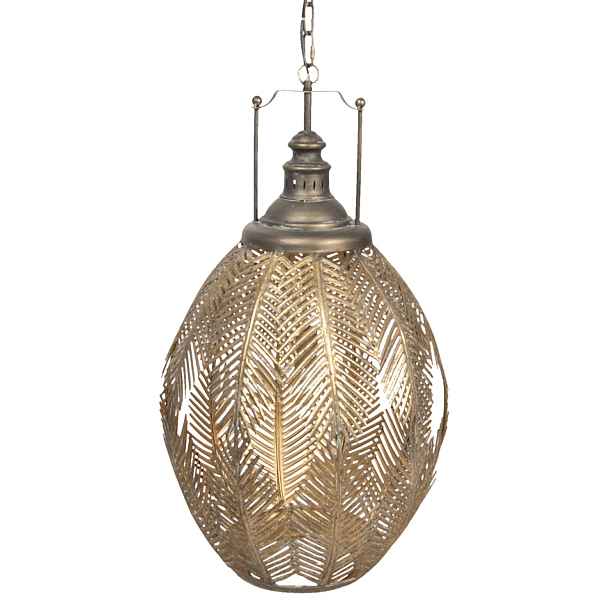 Zlatá kovová závěsná lampa Baldoin - 45*45*77/186 cm E27/max 1*40W Clayre & Eef