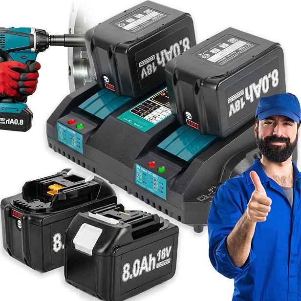 2X Akumulátor Pro Maklta Baterie 18V8AH BL1860B BL1850B Lxt+ Nabíječka DC18RD