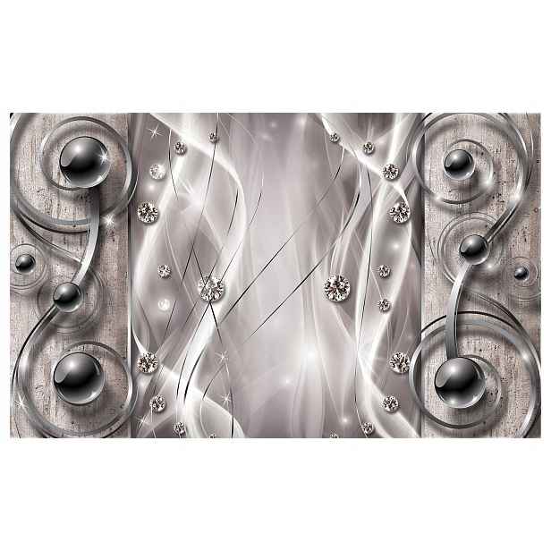 Fototapeta Metalický lesk sféry diamantů na šedém vinylu 254x184 lepidlo