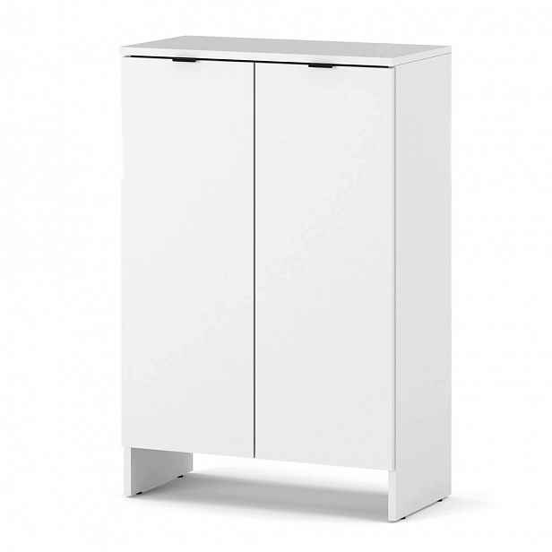 Komoda Bílá 60 CM 2 Dvířka 2 Police Moderní Skříňka Do Obývacího Pokoje Ložnice