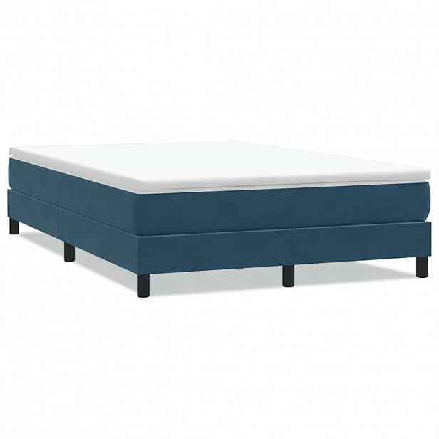 vidaXL Postel Box Spring bez matrace tmavě modrá 140x220 cm samet