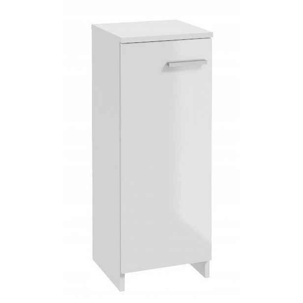 Koupelnová skříňka 80x30 cm úzká komoda malá stojící polosloupek bílý lesk