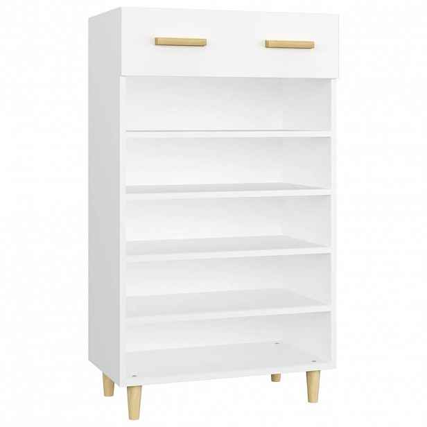 vidaXL Botník bílý 60 x 35 x 105 cm kompozitní dřevo