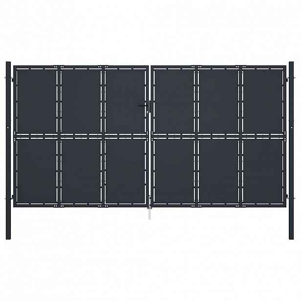 vidaXL Zahradní brána ocelová 400 x 200 cm antracitová