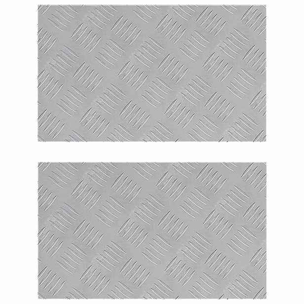 vidaXL Schodové nášlapy 2 ks 50 x 30 cm Stříbrná Hliník Obdélníkový