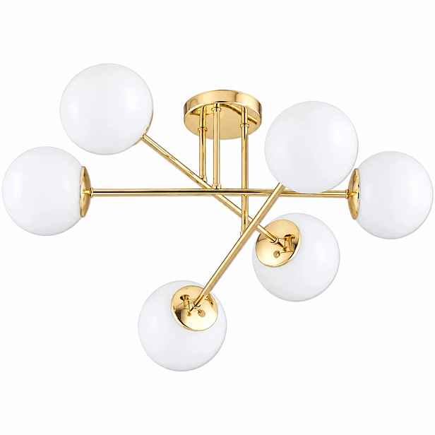 Závěsná Lampa Stropní Lustr Kule zlatá Moderní Led mléčná stropní svítidlo
