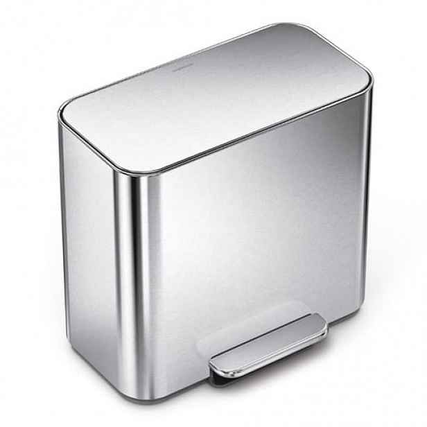 Simplehuman pedálový odpadkový koš na tříděný odpad DUAL MINI 15 L nerezová ocel CW2120
