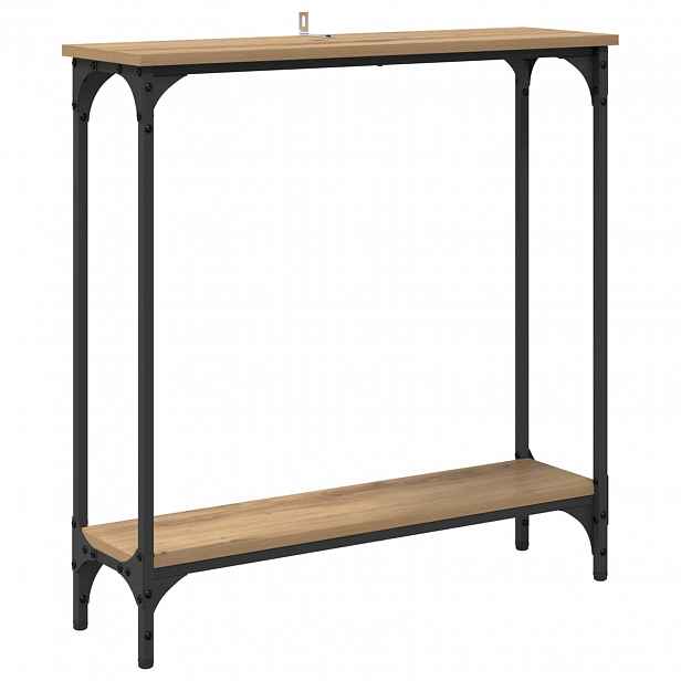 vidaXL Konzolový stolek Artisanový dub 75 x 22,5 x 75 cm