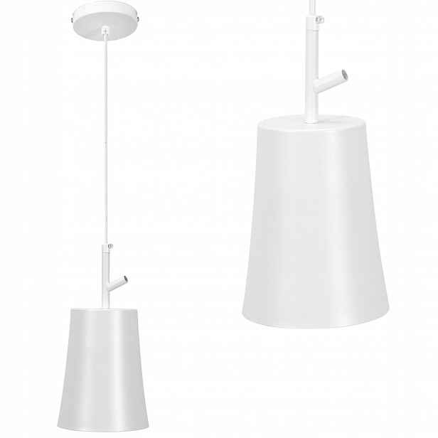 Závěsná Lampa Tuba Bílá Kov Bílá Industrial