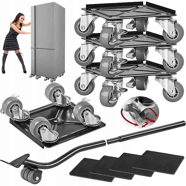 Sada Válečků Pro Přepravu Posouvání Nábytku 4 Ks, Multifunkční, 800 Kg