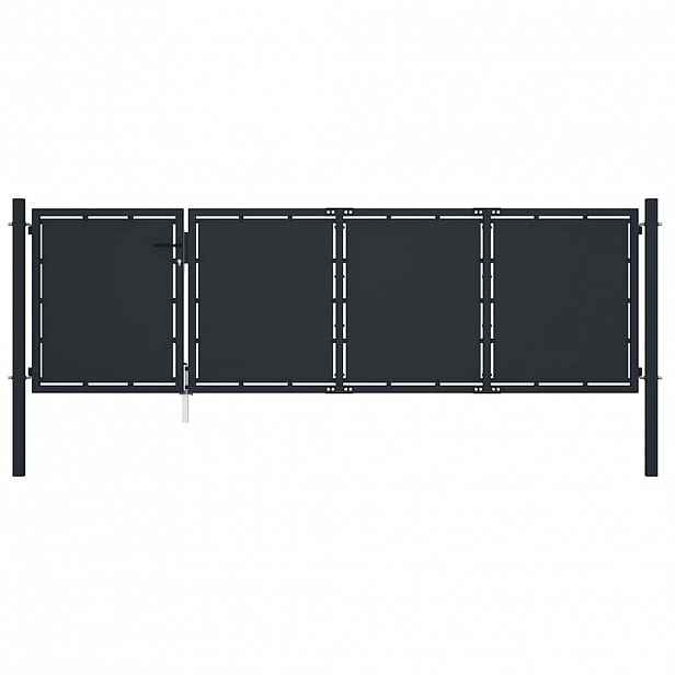 vidaXL Zahradní brána ocelová 350 x 100 cm antracitová