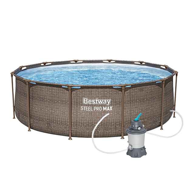 Bestway 16609PFS Bazén Steel Pro Max Rattan 3,66 x 1 m s pískovou filtrací STANDARD EVO 3596 l/hod
