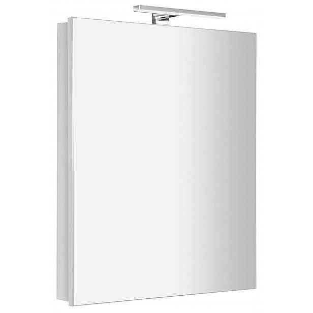 Sapho Greta - Zrcadlová skříňka s LED osvětlením 60x70x14 cm, 1 dvířka, panty vpravo, matná bílá GR060-0031