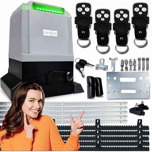 Set Pohon Pro Posuvnou Bránu 800 kg 4 ovladače automatické lišty