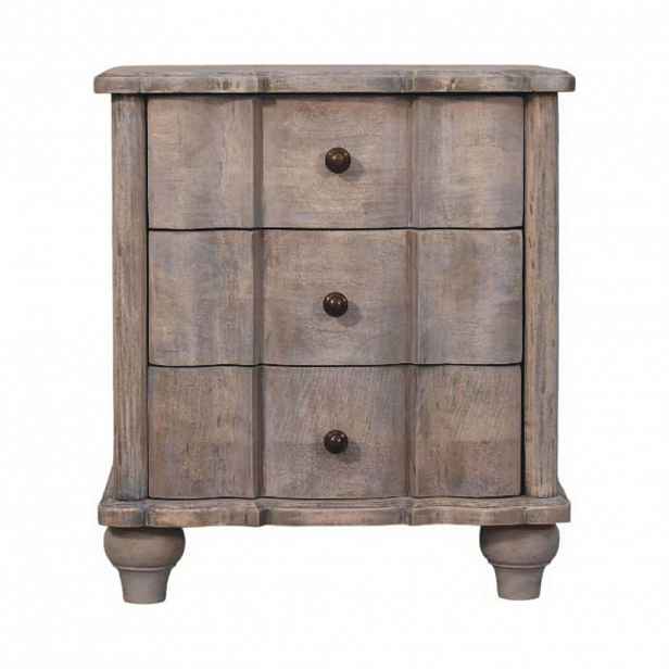 Artisan Furniture NOČNÍ STOLEK s elegantním sametovým potahem v mokka povrchu, 2 zásuvky, 1 otevřená police, tmavě hnědý