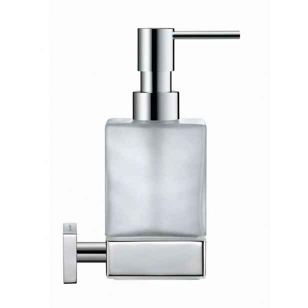 Duravit Karree - Dávkovač mýdla s držákem, chrom/mléčné sklo 0099541000