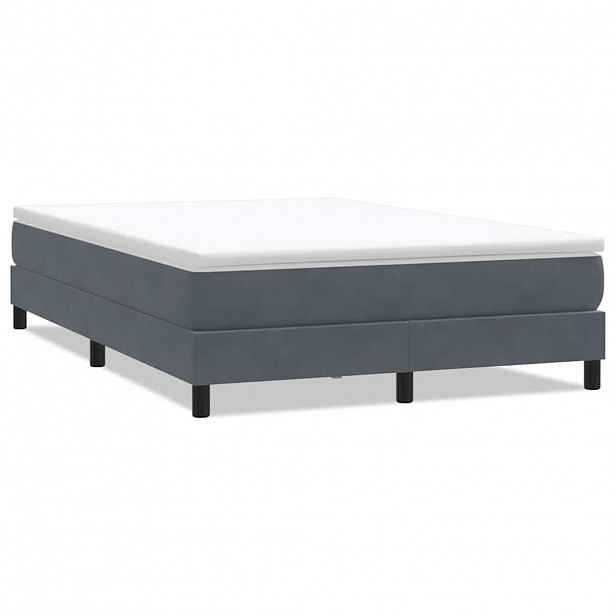vidaXL Postel Box Spring bez matrace tmavě šedá 160x220 cm samet
