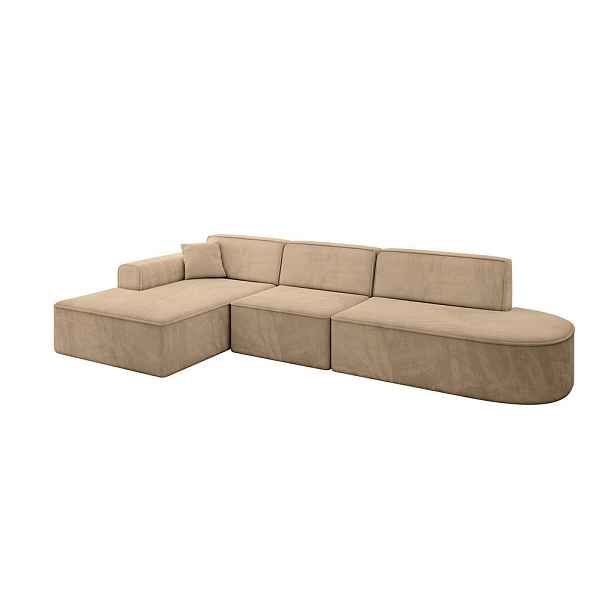 ALTDECOR ROHOVÁ SEDAČKA s otomanem, levá IREA-L2-v3 327x165x77 Béžová Velur