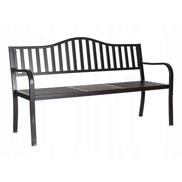 Lavice s opěradlem kov 150 x 60 cm
