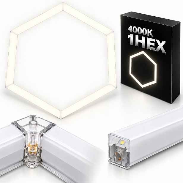 Led panel Hexagon 1 bílý 42W garáž silné světlo 4000K 92x79 Cm