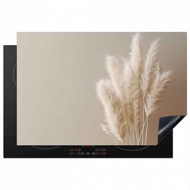 MuchoWow KRYT NA INDUKČNÍ DESKU Pampová tráva - Plumes - Pastelová - Bílá 77x51 cm