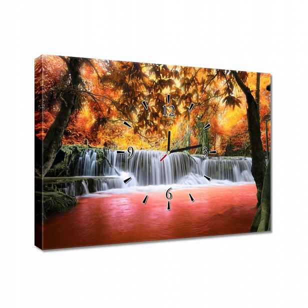 Nástěnné hodiny 60x40 Oranžový vodopád