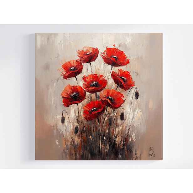 Obraz Na Plátně Canvas Příroda Květy Červené Máky Pole 50x50