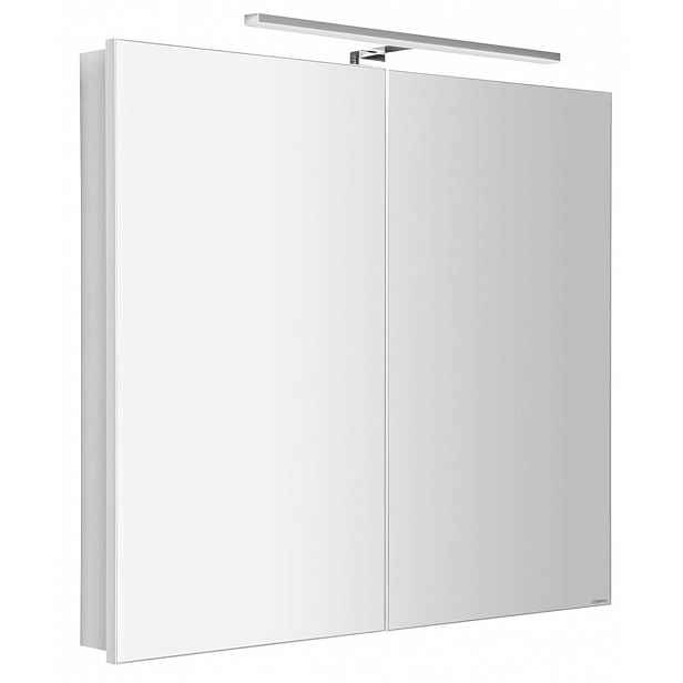 Sapho Greta - Zrcadlová skříňka s LED osvětlením 81x70x14 cm, 2 dvířka, matná bílá GR080-0031
