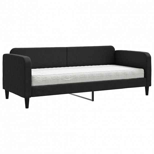 vidaXL Válenda s matrací černá 80 x 200 cm textil