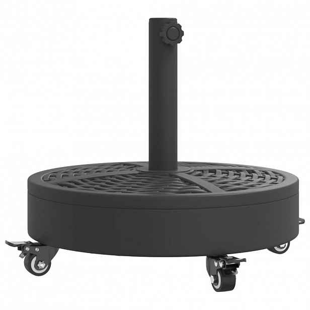 vidaXL Stojan na slunečník s kolečky pro tyč Ø 38/48 mm 27 kg kruhový