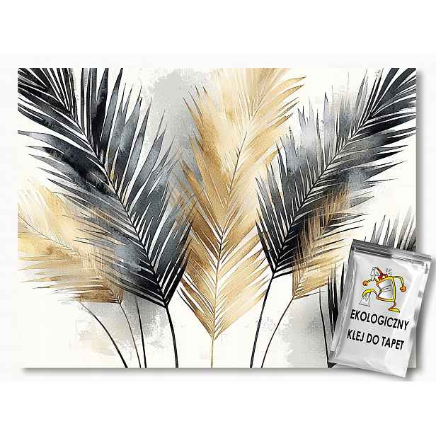 Fototapeta Flizelina Palmové Listy Zlatá Černá Glamour 368x254 130g
