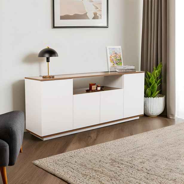 Konzolový stolek Arista - White, Walnut