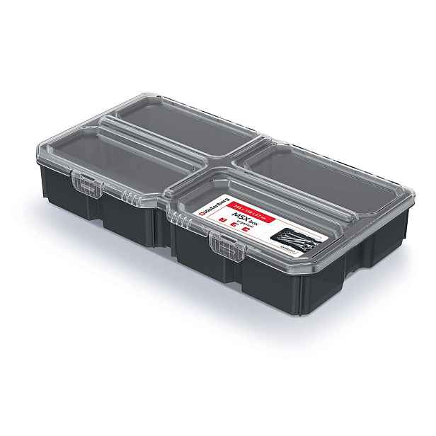 Prosperplast Organizér MESX BOX 28,5x15,8x5,7 cm transparentní/černý