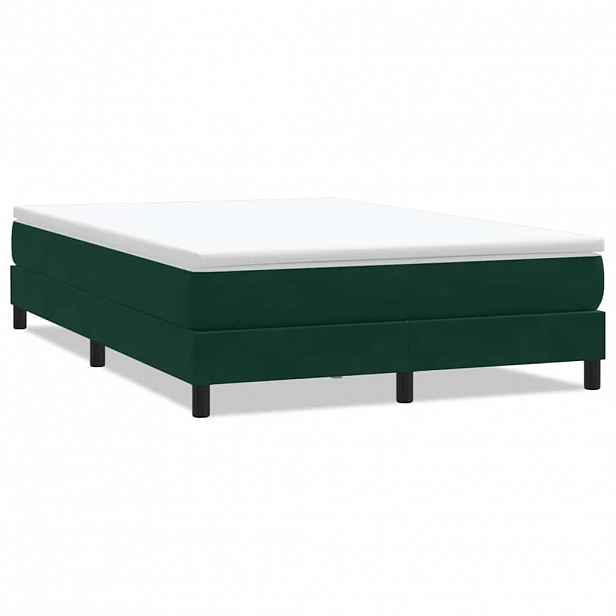 vidaXL Postel Box Spring bez matrace tmavě zelená 160x220 cm samet