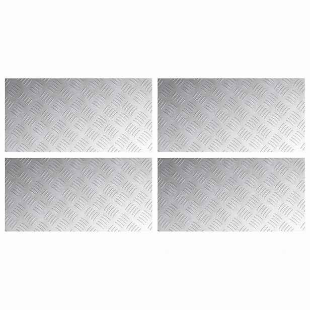 vidaXL Schodové nášlapy 4 ks 60 x 30 cm Stříbrná Hliník Obdélníkový