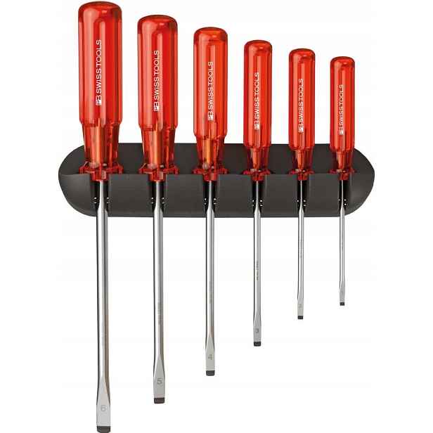 Sada 6-dílných plochých šroubováků v nástěnném držáku Classic Pb Swiss Tools