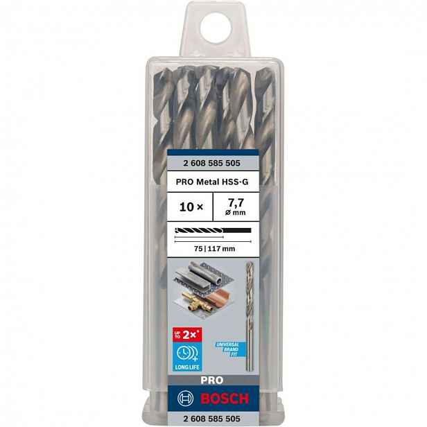 Bosch - Sada vrtáků do kovu, 7,7x117 mm, 10 ks 2608585505
