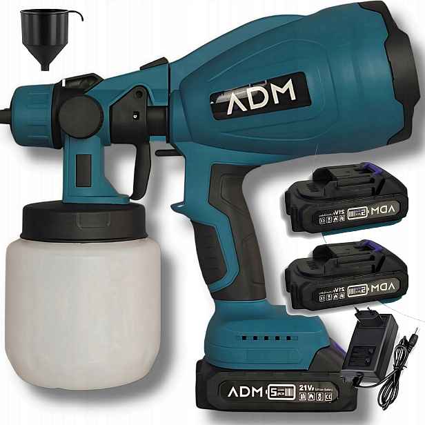 Pistole na malování 21V s 2 akumulátory Bezdrátová tryska 800 ml