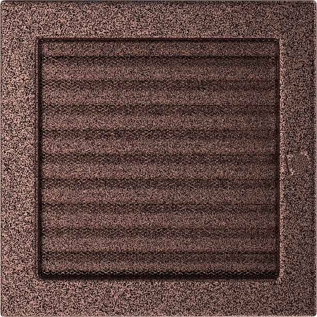 Ventilační mřížka do krbu 22x22, měď, žaluzie