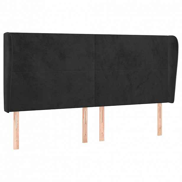 vidaXL Čelo postele typu ušák černé 163x23x118/128 cm samet