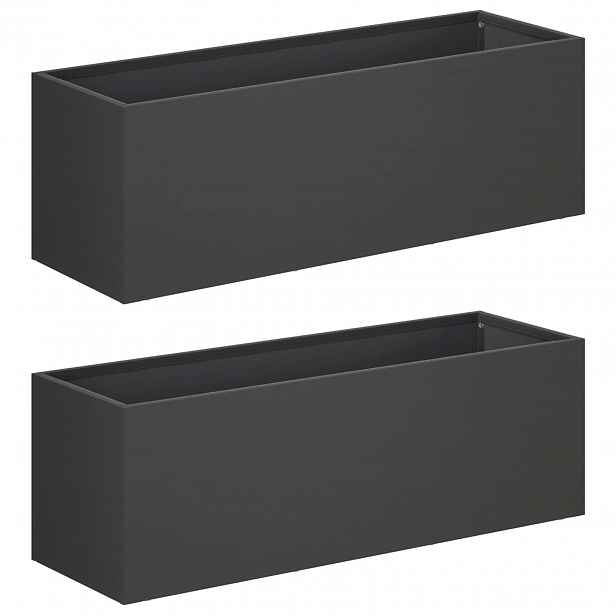 vidaXL Zahradní pěstebník 2 ks Černá 60 x 20 x 20 cm